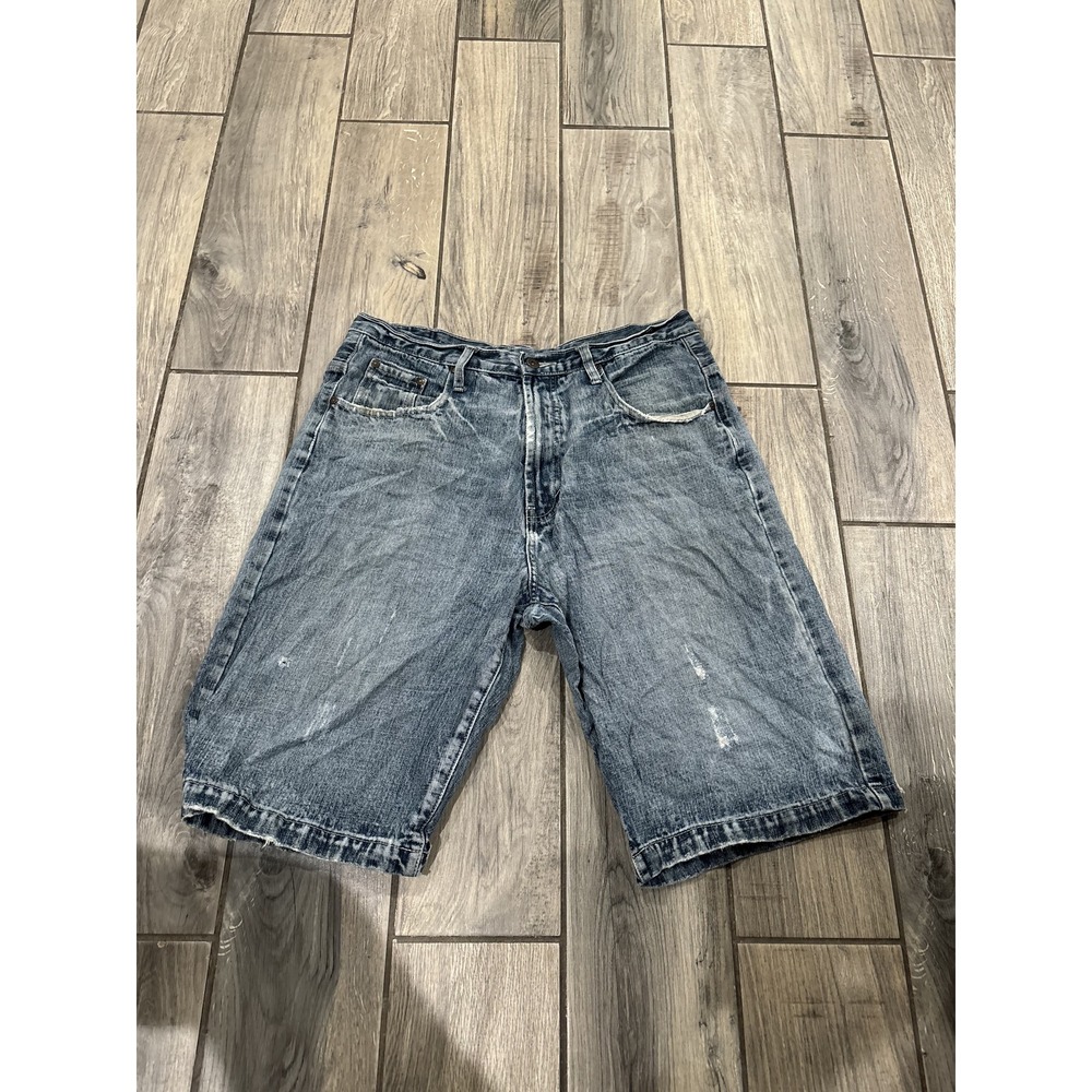 FLYPAPER Jeans Men's Denim Shorts Size 34 Blue Relaxed Fit Distressed Faded